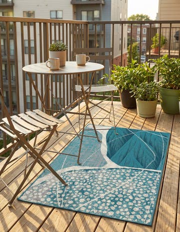 2' x 3' 1 Easy-Clean Modern Indoor / Outdoor Rug