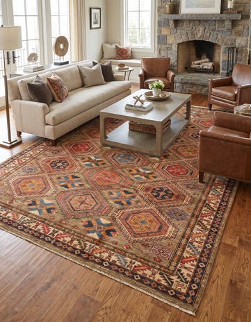 6' 11 x 9' 10 Hand Knotted Kazak Rug