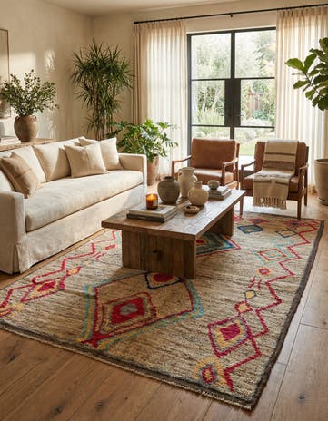 6' 4 x 9' 3 Hand Knotted Moroccan Wool Rug