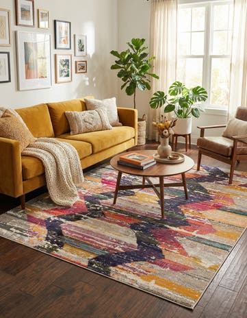 7' 10 x 7' 10 Washable Vivid Square Rug