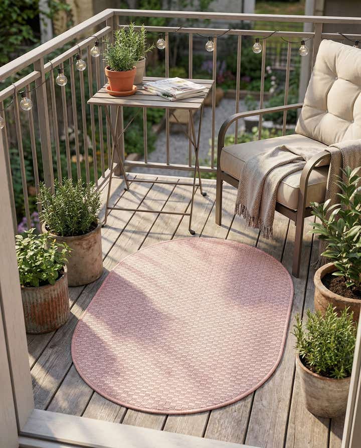 2' x 3' Easy-Clean Solid Indoor / Outdoor Oval Rug