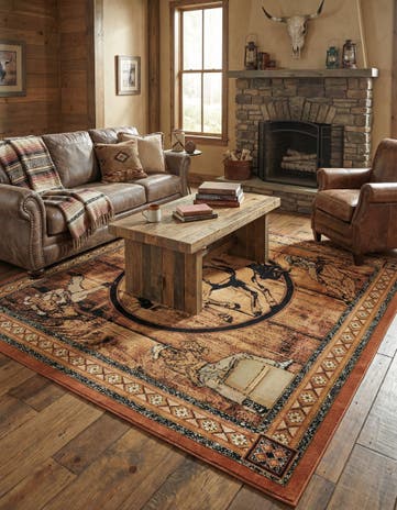 Walnut Pioneer Square Rug