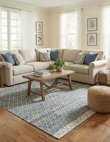 10' x 10' Hand Woven Chindi Trellis Square Rug