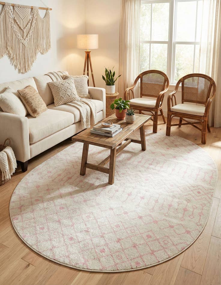 Detail image of 7' 10 x 10' Moroccan Trellis Oval Rug