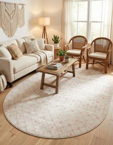 7' 10 x 10' Moroccan Trellis Oval Rug