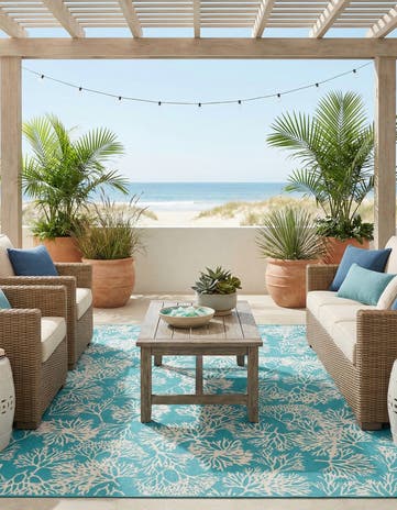 9' x 12' Easy-Clean Coastal Indoor / Outdoor Rug
