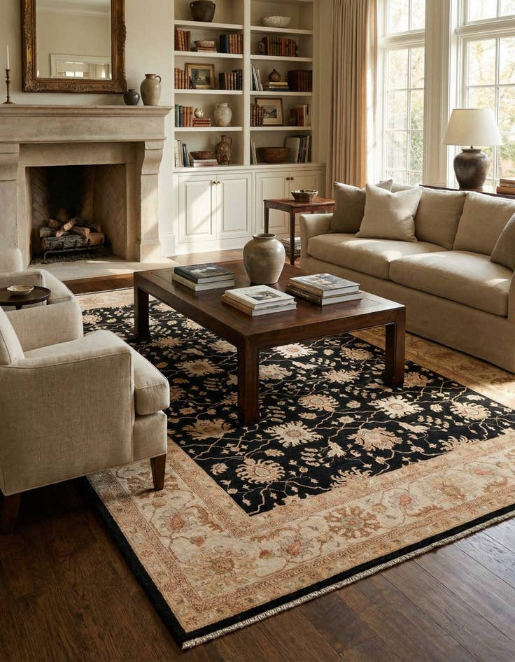Detail image of 8' 11 x 12' 7 Hand Knotted Peshawar Ziegler Rug