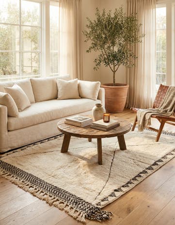 5' 7 x 8' 4 Hand Knotted Moroccan Wool Rug