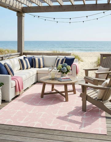 10' x 13' Easy-Clean Coastal Indoor / Outdoor Rug