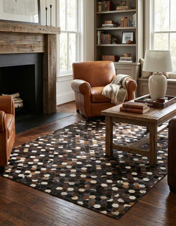 5' x 8' Cowhide Leather Rug