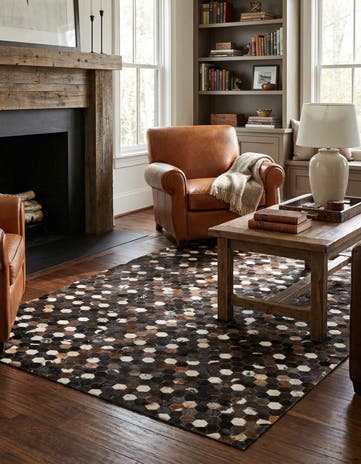 5' x 8' Cowhide Leather Rug
