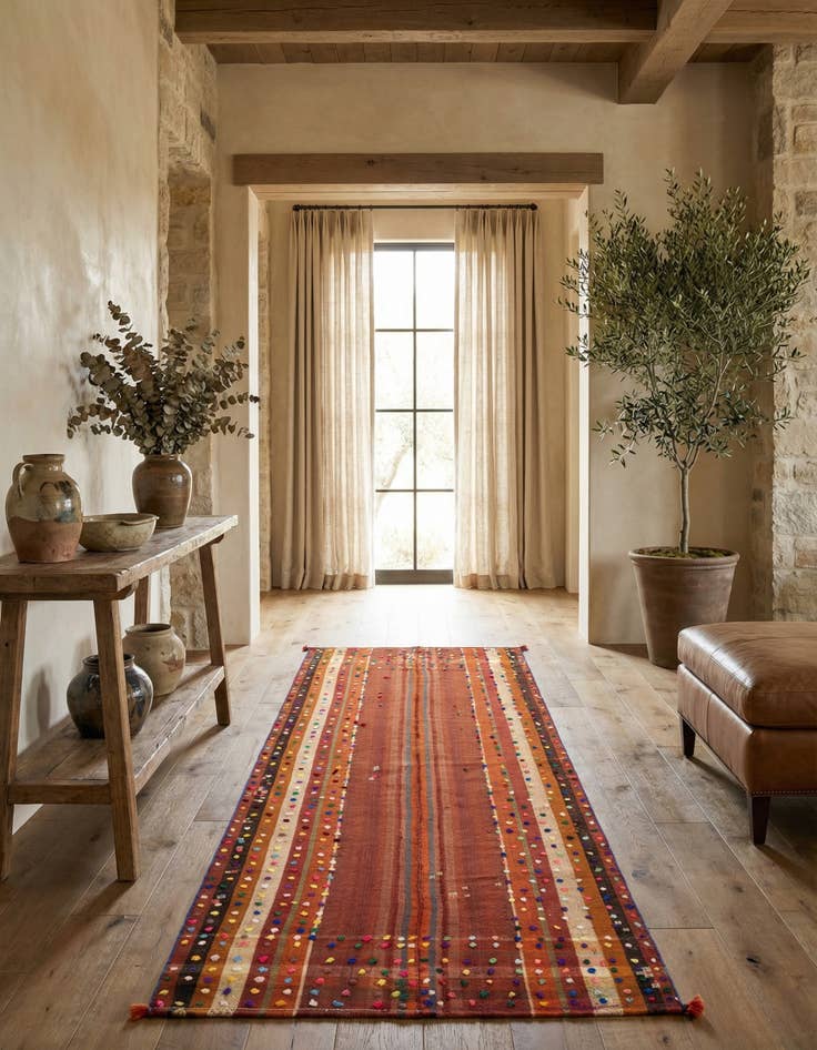 Detail image of 3' 9 x 8' 10 Jajim Runner Rug
