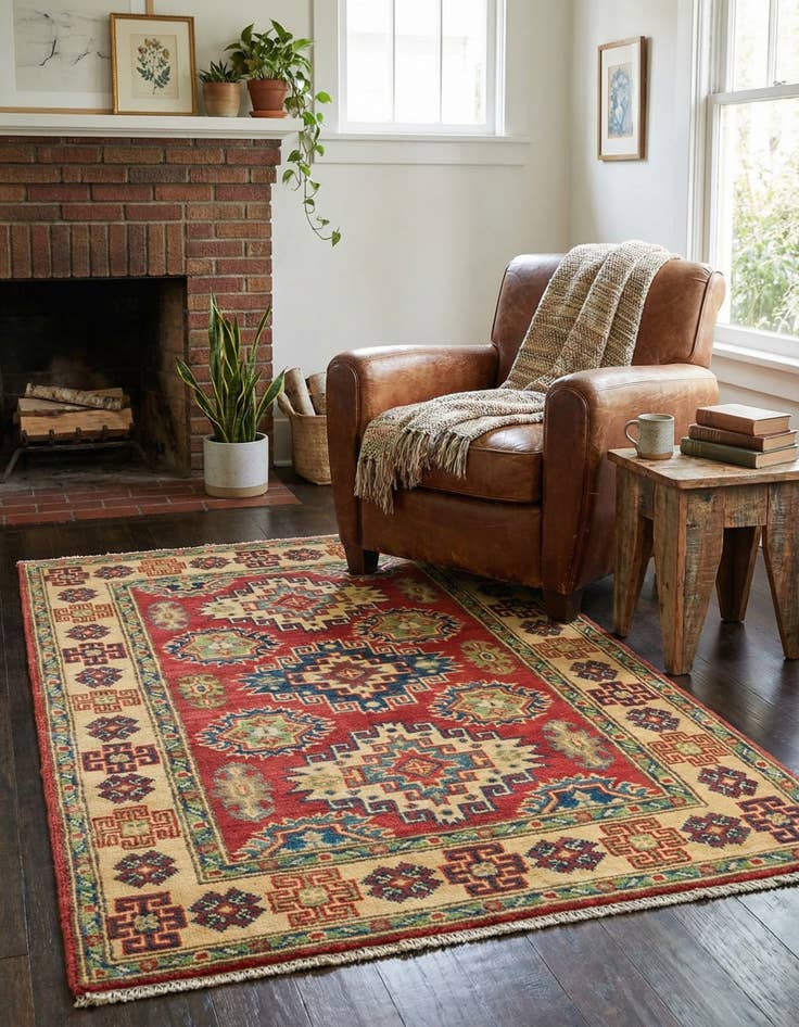 Detail image of 2' 7 x 4' 2  Hand Knotted Kazak Rug