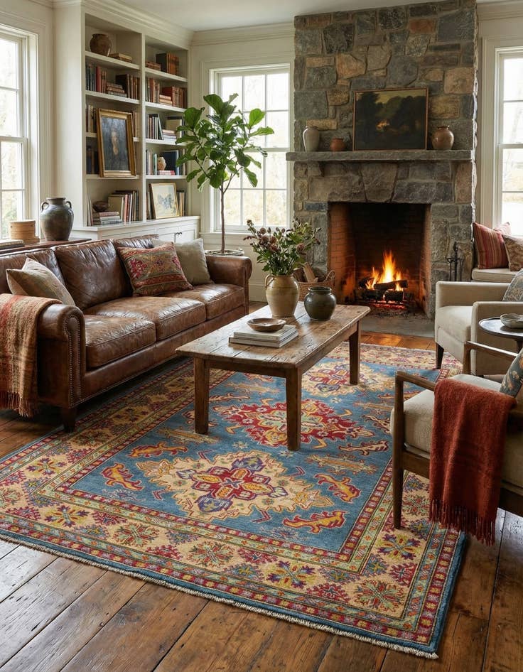 Detail image of  5' 6 x 7' 10  Hand Knotted Kazak Rug