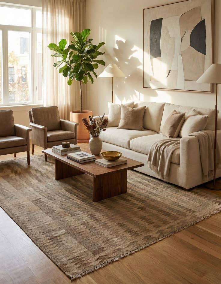 Detail image of 5' 7 x 8' 4  Hand Woven Kilim Modern Wool Rug