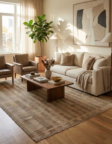 5' 7 x 8' 4 Hand Woven Kilim Modern Wool Rug