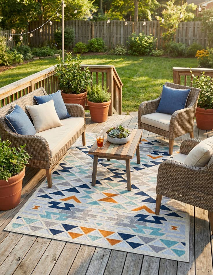 Detail image of 5' 3 x 8'  Washable Aruba Indoor / Outdoor Rug