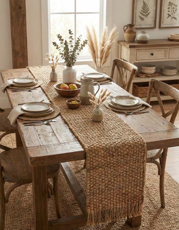 Natural Hand Woven Chunky Jute Table Runner Rug