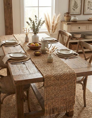 1' 2 x 10' Hand Woven Chunky Jute Table Runner Rug