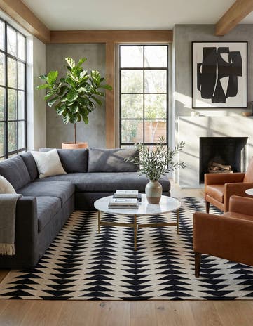 6' 8 x 9' 6 Hand Woven Kilim Modern Wool Rug