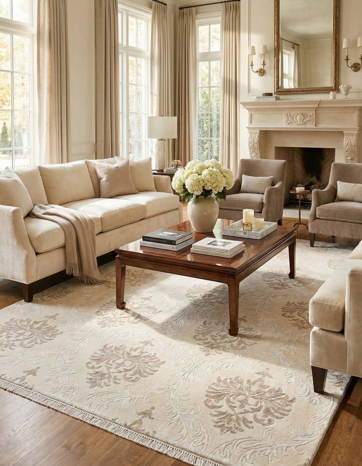 Detail image of  5' 7 x 7' 10  Hand Knotted Darya Wool Rug