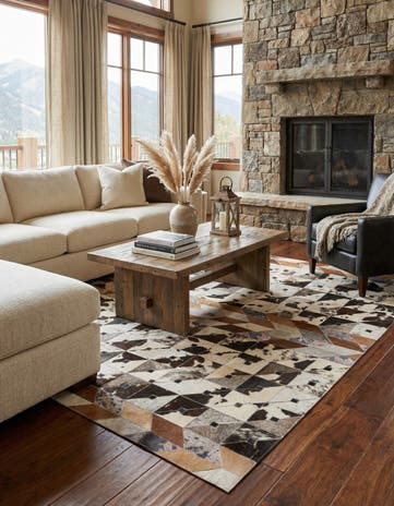 4' 8 x 6' 5 Cowhide Rug