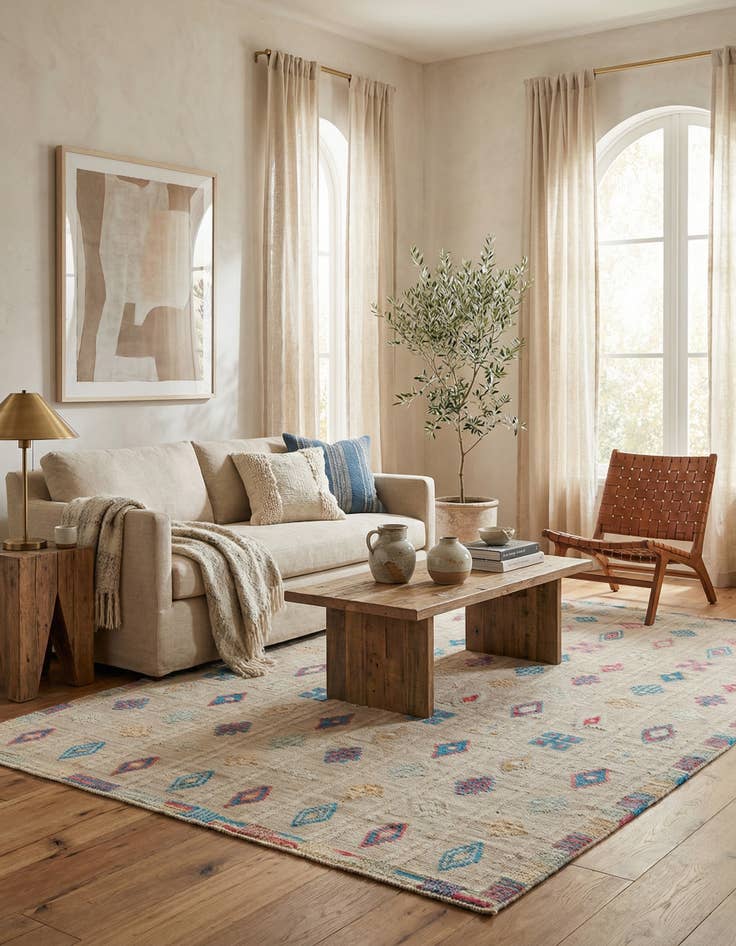 Detail image of  6' 5 x 10' 2  Hand Knotted Darya Wool Rug