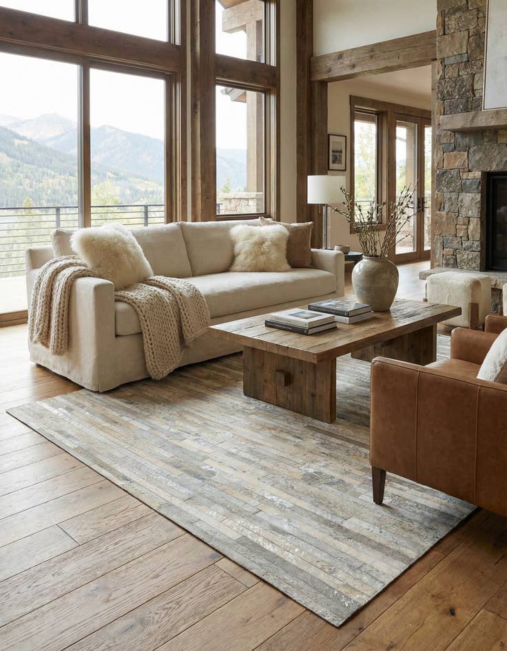 Detail image of 5' 2 x 7' 11 Cowhide - Patchwork Rug