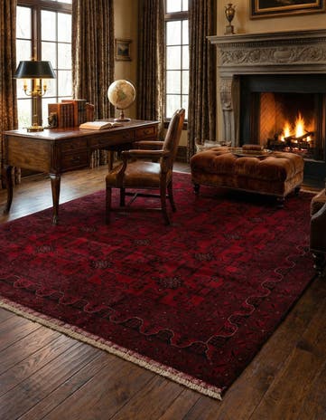 6' 9 x 9' 8 Hand Knotted Khal Mohammadi Wool Rug