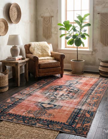 3' 8 x 6' 9 Hand Knotted Ultra Vintage Persian Wool Rug