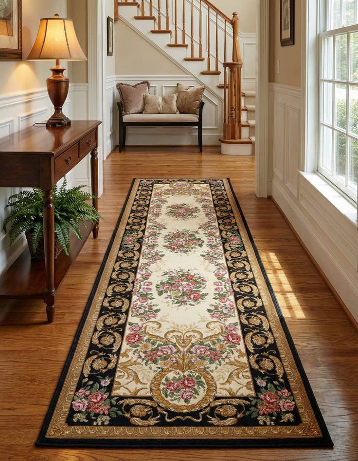 Detail image of 2' 7 x 10'  Washable Traditional Indoor / Outdoor Runner Rug