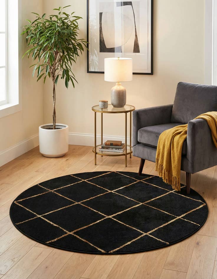 Detail image of 3' x 3' Vogue Geo Round Rug