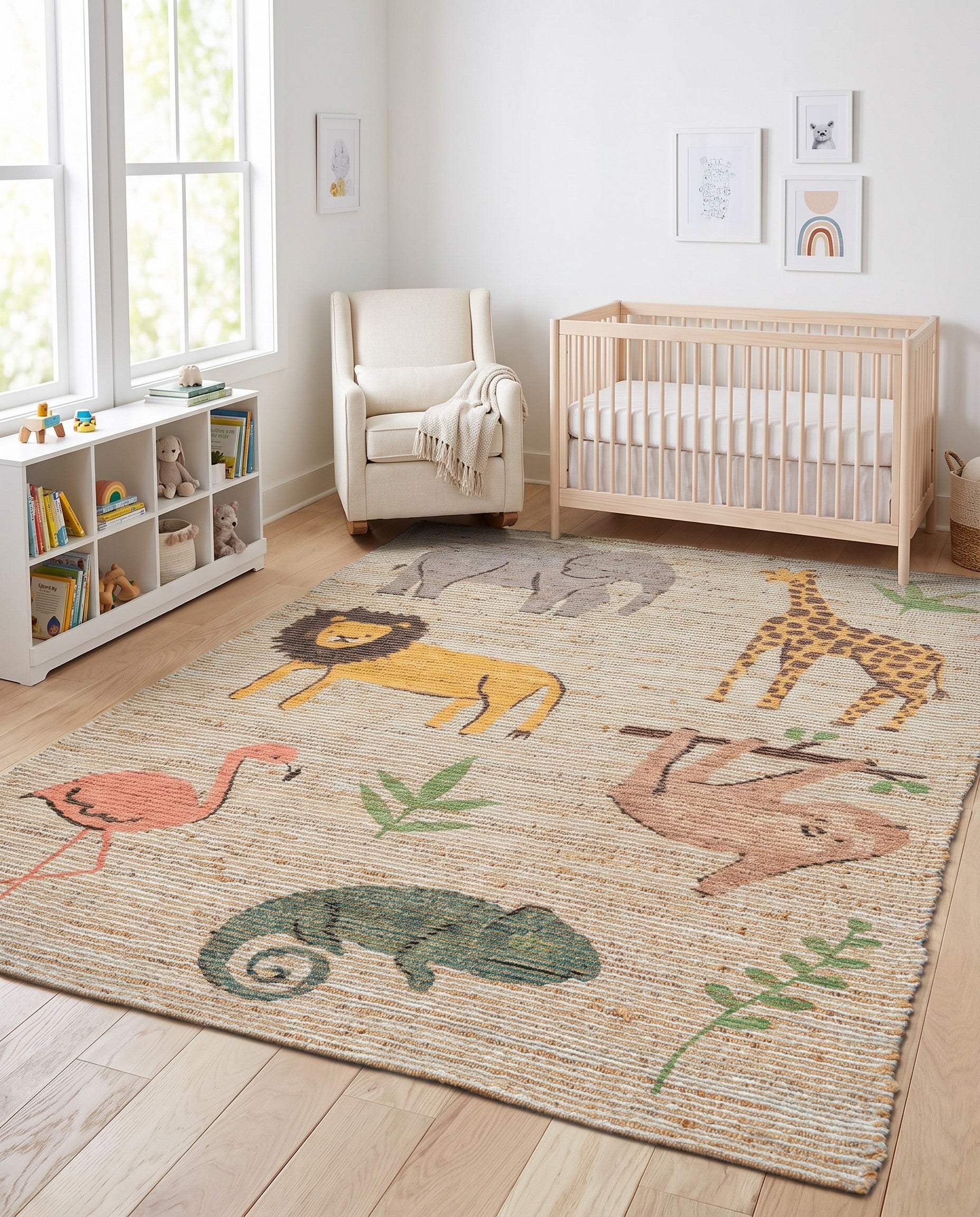 9' x 12' Hand Woven Chenille Jute Rug