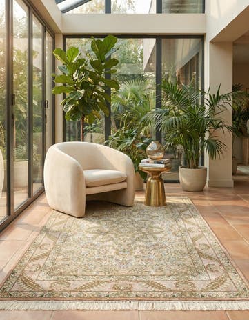 3' 3 x 4' 11 Ghom Silk Rug