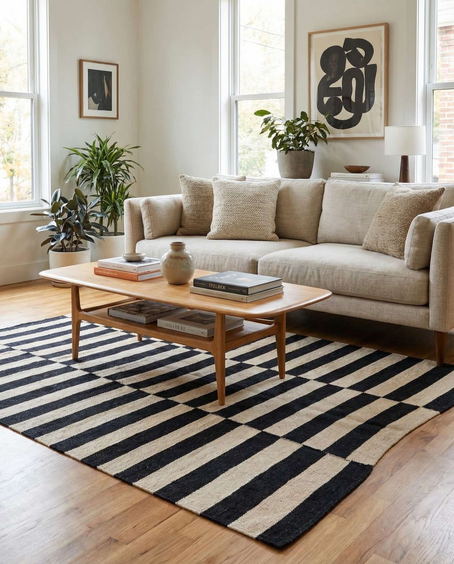 4' 2 x 5' 10 Hand Woven Kilim Modern Wool Rug