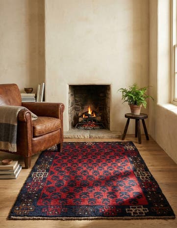 2' 9 x 4' 7 Hand Knotted Balouch Persian Wool Rug