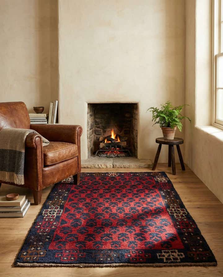 2' 9 x 4' 7 Hand Knotted Balouch Persian Wool Rug