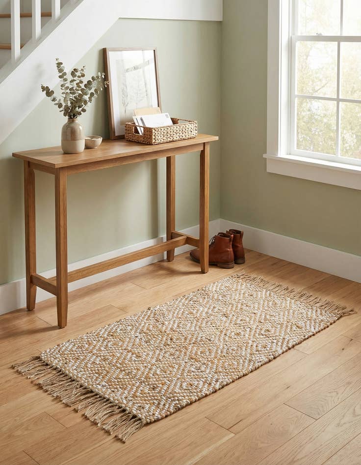 Detail image of 2' x 4'  Hand Woven Braided Jute Runner Rug
