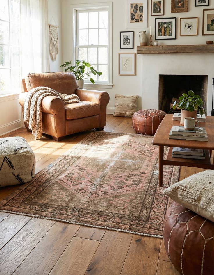 Detail image of 3' 5 x 5' 10  Hand Knotted Ultra Vintage Persian Wool Rug