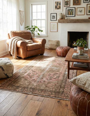 3' 5 x 5' 10 Hand Knotted Ultra Vintage Persian Wool Rug