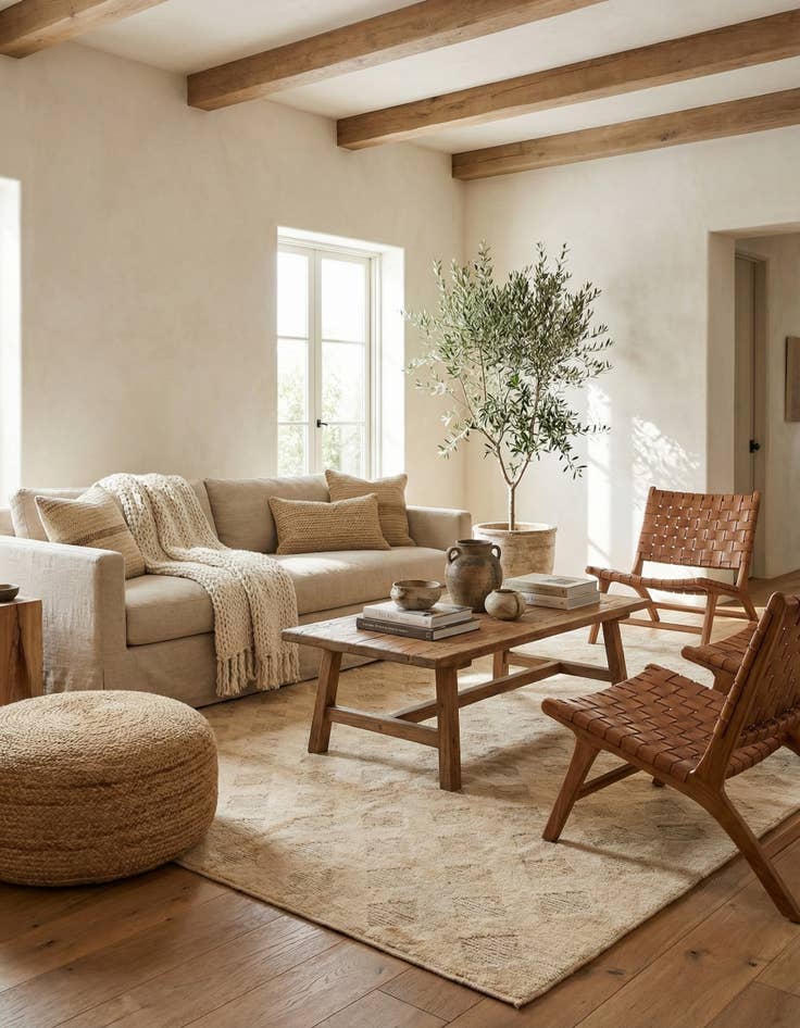 Detail image of 6' 3 x 9' 4  Hand Knotted Moroccan Wool Rug