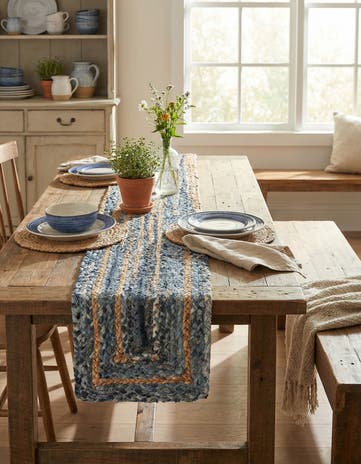1' 2 x 5' 1 Handmade Braided Chindi Table Runner Rug