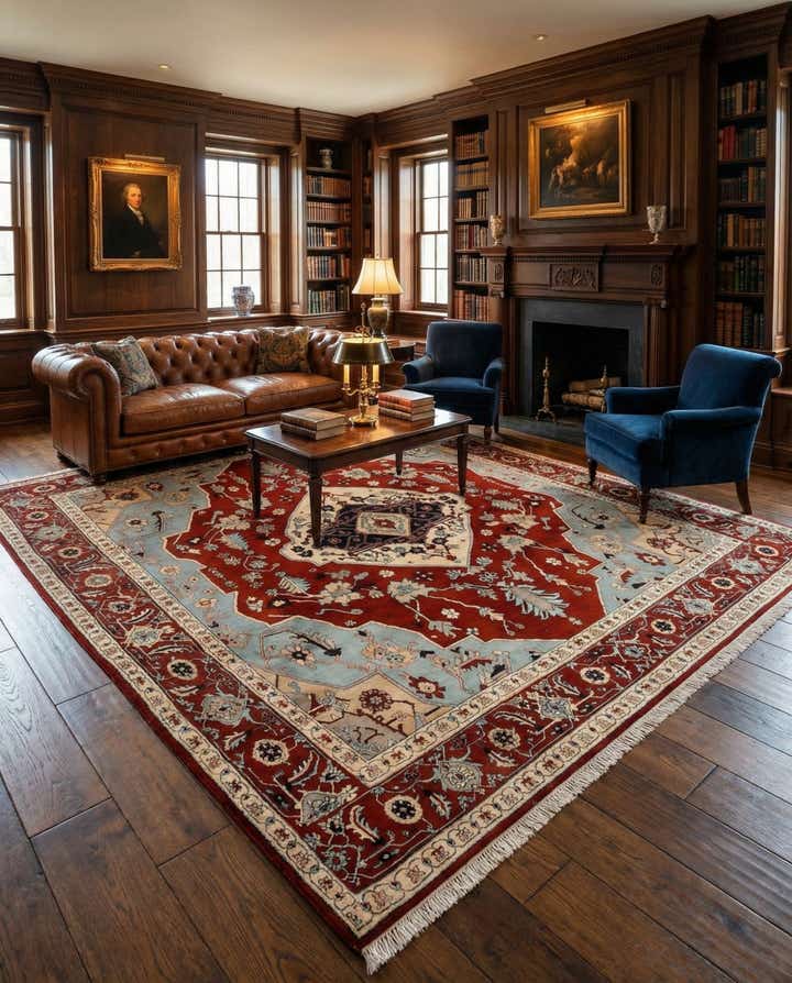 9' 5 x 10' 10 Hand Knotted Indo Tabriz Wool Rug