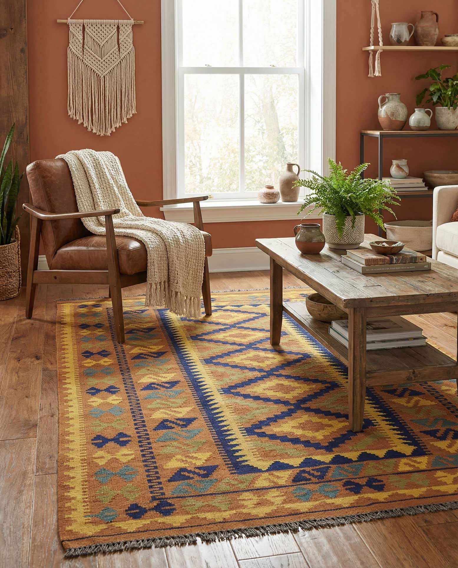 3' 3 x 6' 1 Hand Woven Kilim Maymana Wool Rug