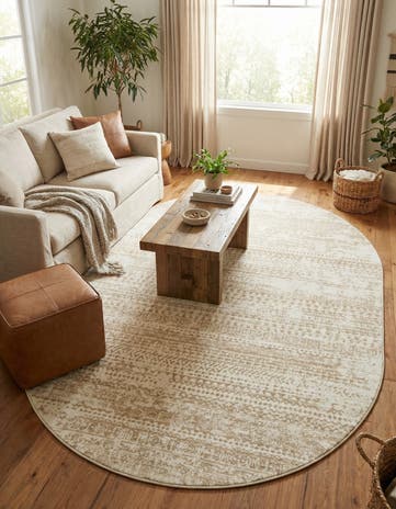 Snow White Hermitage Oval Rug