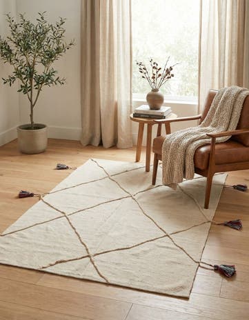 3' 5 x 5' Hand Woven Kilim Modern Wool Rug