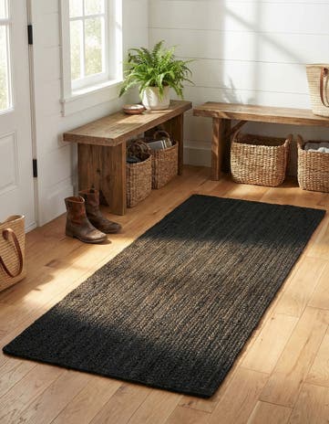 2' x 4' 1 Handmade Braided Jute Runner Rug
