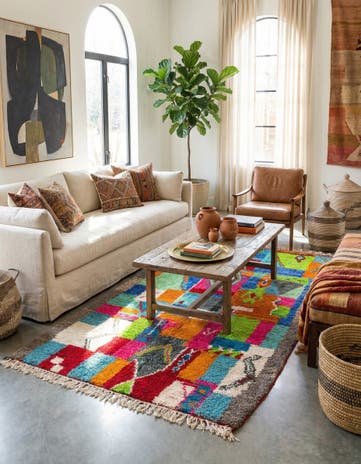 5' 2 x 8' 2 Hand Knotted Moroccan Wool Rug