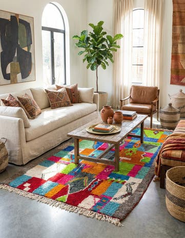 5' 2 x 8' 2 Hand Knotted Moroccan Wool Rug