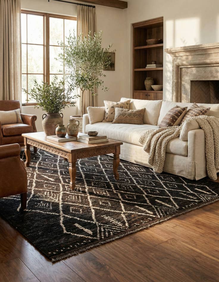 Detail image of 5' 4 x 7' 10  Hand Knotted Moroccan Wool Rug